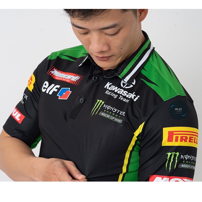Áo thun nam có cổ Kawasaki in chuyển nhiệt cao cấp phong cách thể thao