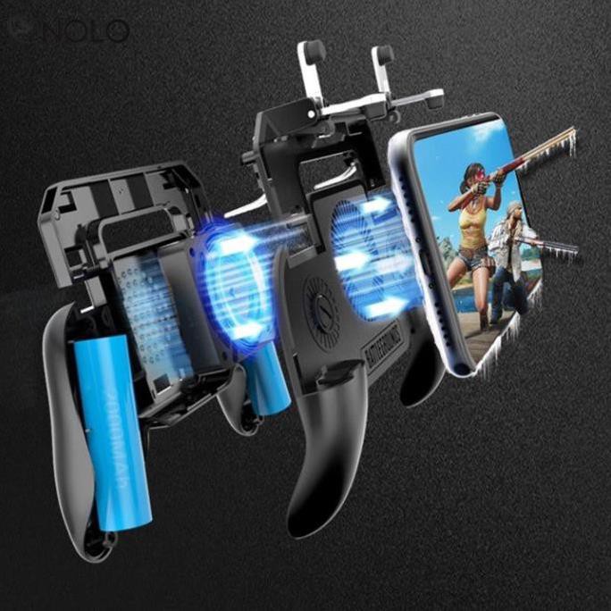 Tay Cầm Chơi Game PUPG 3in1 Kết Hợp Quạt Tản Nhiệt Dành Cho Điện Thoại Dưới 6,5 Inch