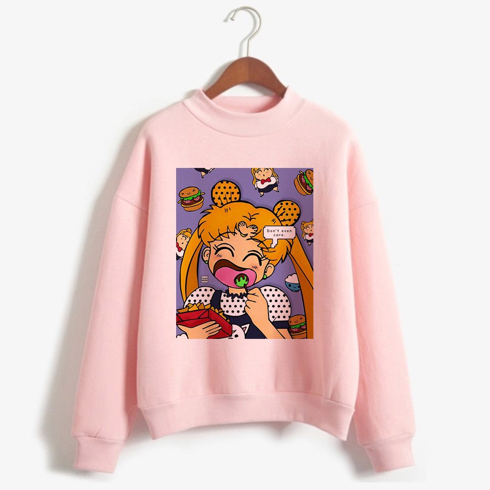 SAILOR MOON Áo Hoodie In Hình Thủy Thủ Mặt Trăng Đáng Yêu Phong Cách Hàn Quốc 2019 90s