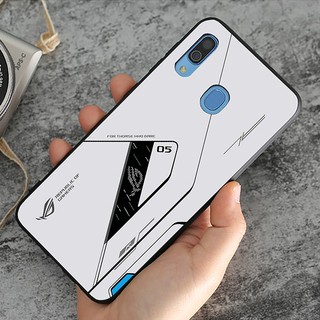 Ốp lưng kính cường lực Samsung Galaxy A10, A20, A30, A40 - Gaming ROG