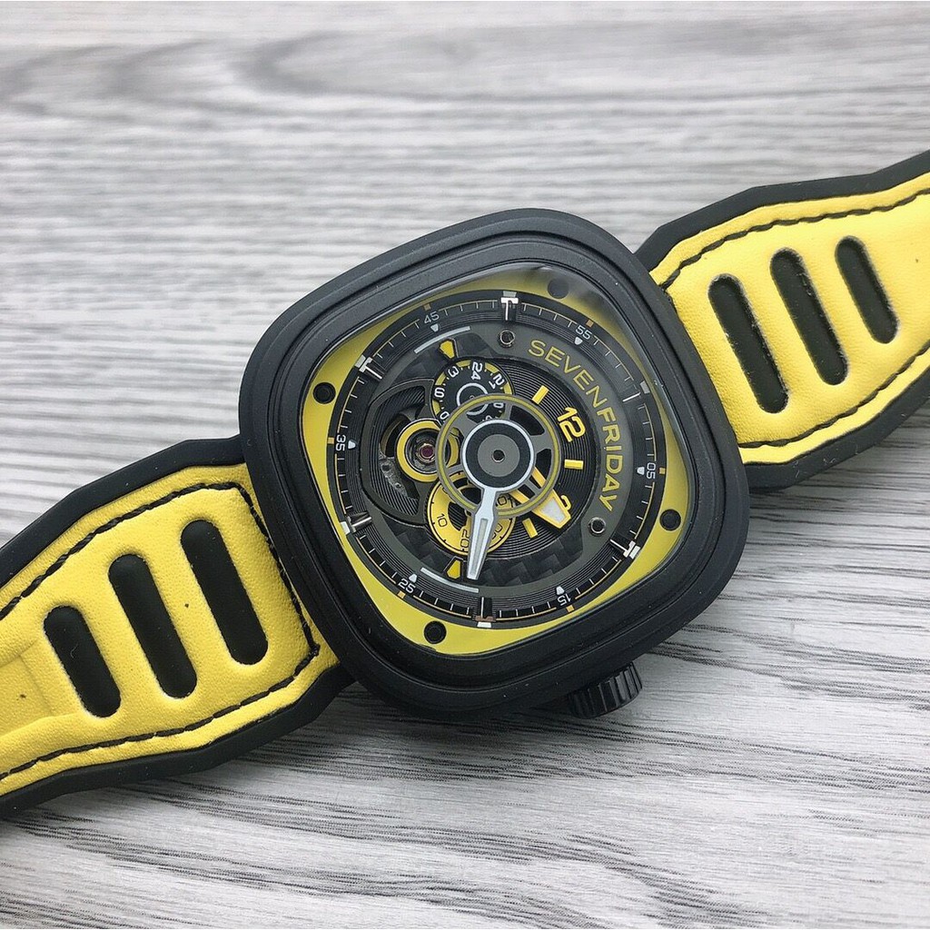 Đồng Hồ Nam Seven Friday P3B/03 Racing Team Yellow  , Máy Cơ , Dây Da Màu Vàng (1993watch)