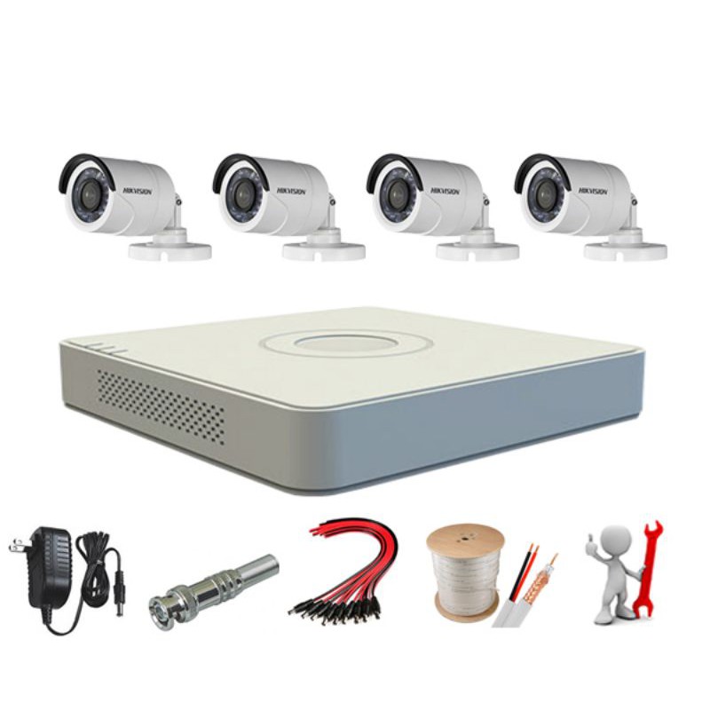 Trọn Bộ 1/4 mắt trụ Camera Hikvision