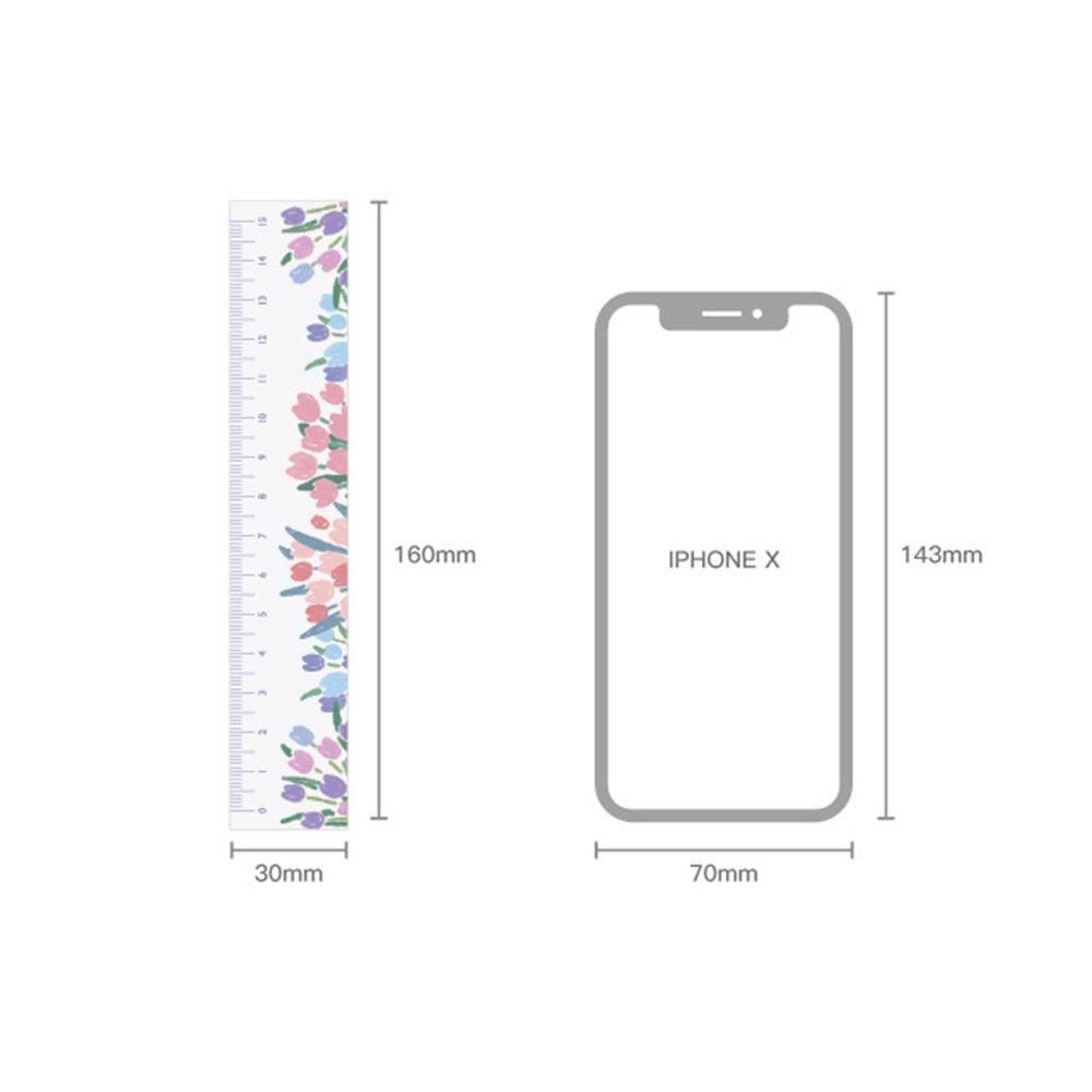 PISTA Thước Kẻ Trong Suốt Họa Tiết Hoa Tinh Tế Sáng Tạo Cho Học Sinh / Văn Phòng