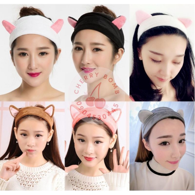 Cài Nơ Giữ Tóc TAI THỎ - Băng Đô Bờm Turban Cute Bạn Gái, Hỗ Trợ Rửa Mặt, Trang Điểm ( Màu Xinh) Giá rẻ