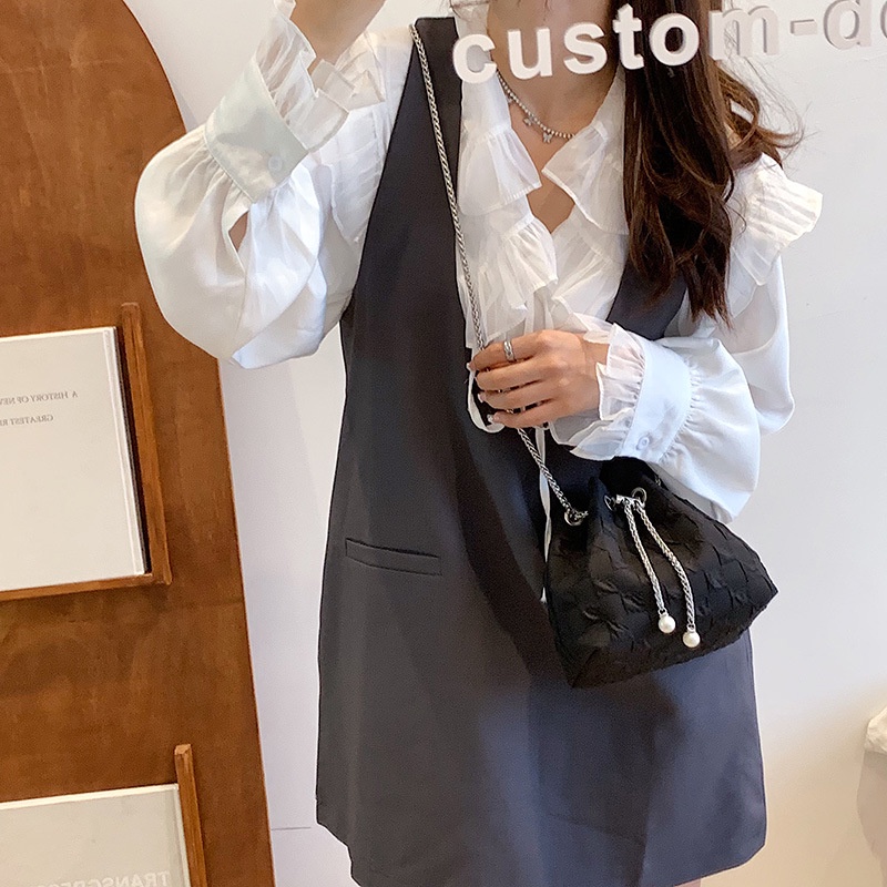 Túi Đeo JASMIN NOIR Chéo Vai Bằng Vải Có Dây Xích Dành Cho Nữ
