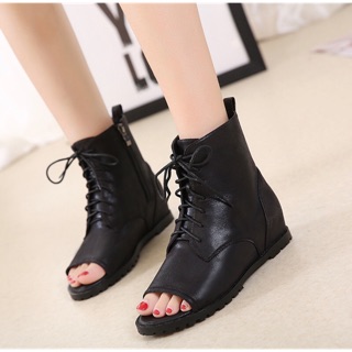 Giày boots hở mũi cột dây  hàng siêu cấp