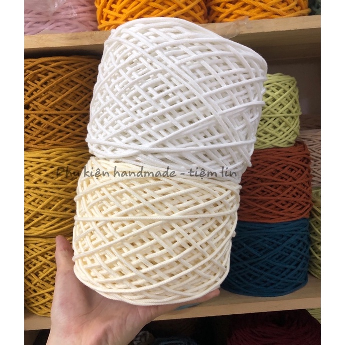 Dây dệt tim có lõi thắt macrame, túi handmade