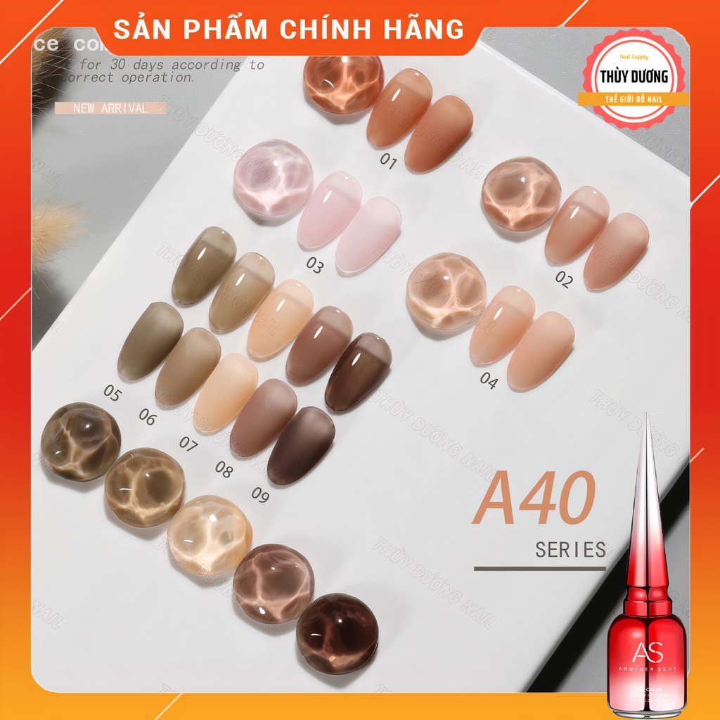 Sơn gel AS chính hãng chai đỏ mã A40 (sơn thạch) 15ml