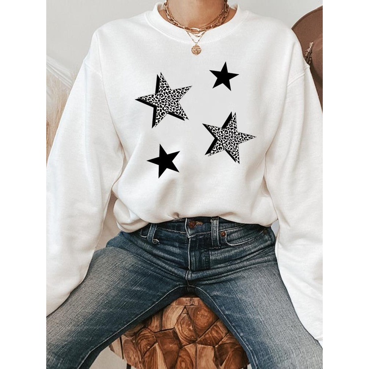 Áo Sweater Chui Đầu In Họa Tiết Da Báo Thời Trang Xuân Thu Cho Nữ