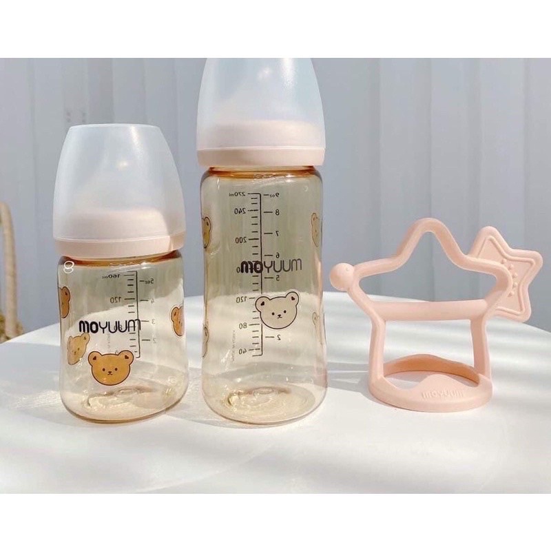 Sticker gấu chịu nhiệt dán đồ dùng cho bé và bình sữa Moyuum trơn ,Mother K, ouwish, avent ...