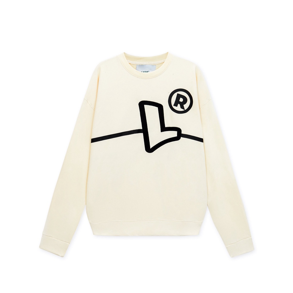 Áo Nỉ LYOS Big L Logo Sweater Đen/ Kem