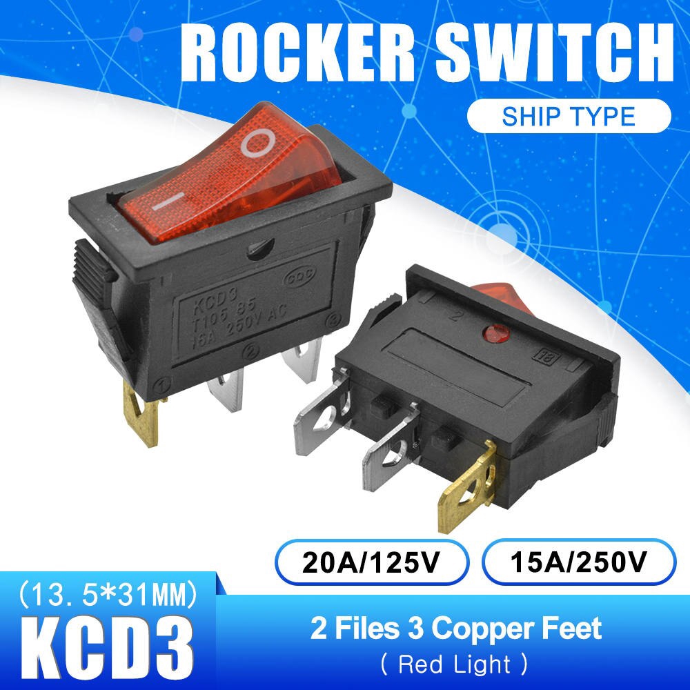 Set 5 Công Tắc Bật Tắt Kcd3 2 Vị Trí 15a / 16a / 20a 125v / 250v On-Off On-Off-On 2 Vị Trí 3 Vị2Pin 3pin | BigBuy360 - bigbuy360.vn