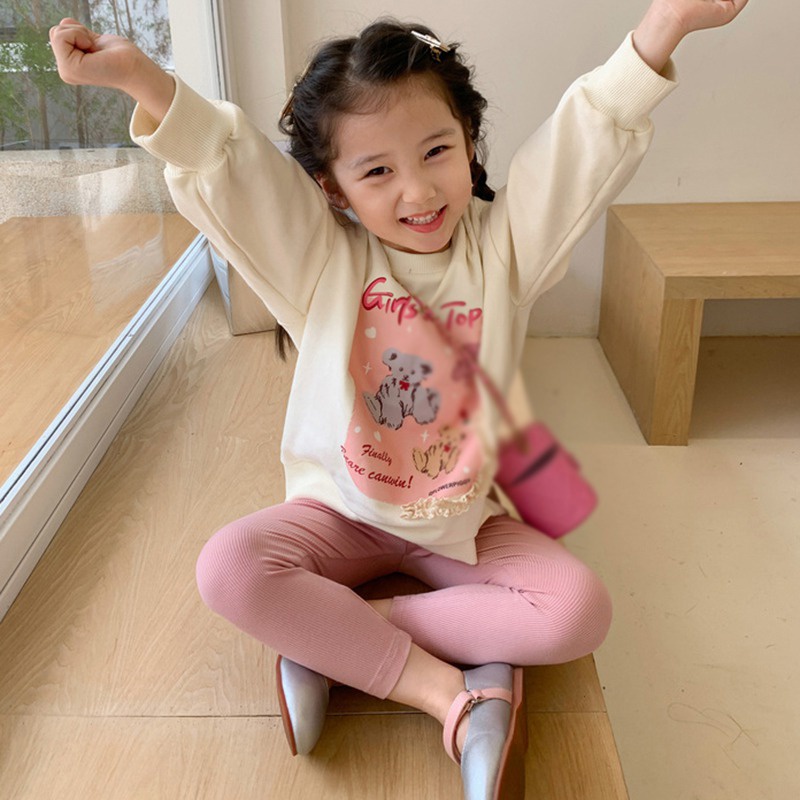 Quần Legging Dáng Ôm Phong Cách Hàn Quốc Thời Trang Mùa Xuân Thu Dành Cho Bé Gái