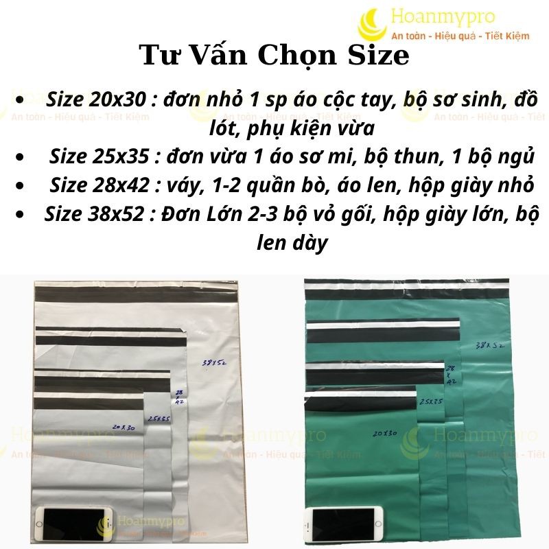 COMBO 500 Túi Bóng Gói Hàng Niêm Phong Màu Vàng Bóng Size 20x30 TuiGoiHangHoanmypro