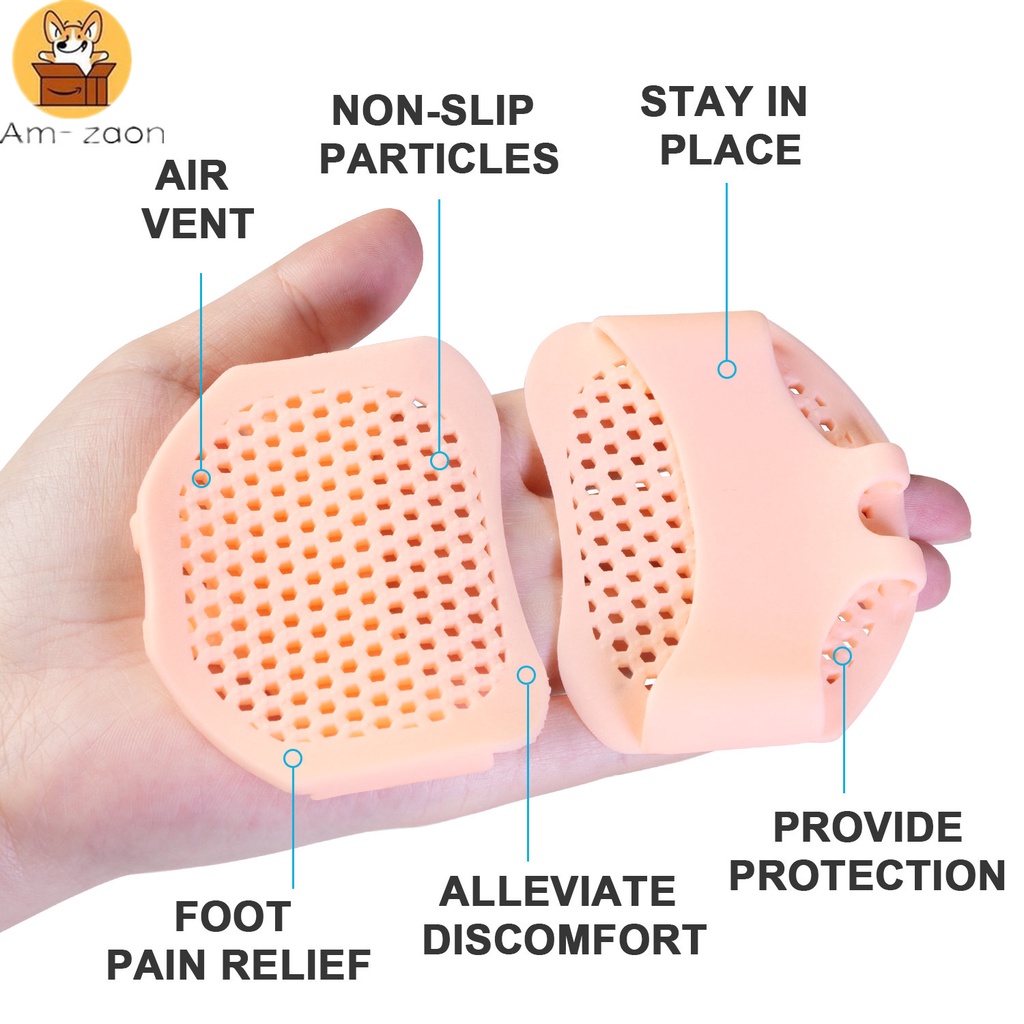 Set 2 Miếng Lót Giày Bằng Silicone Thoáng Khí Giảm Đau