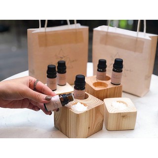 Khay gỗ khuếch tán tinh dầu bằng muối