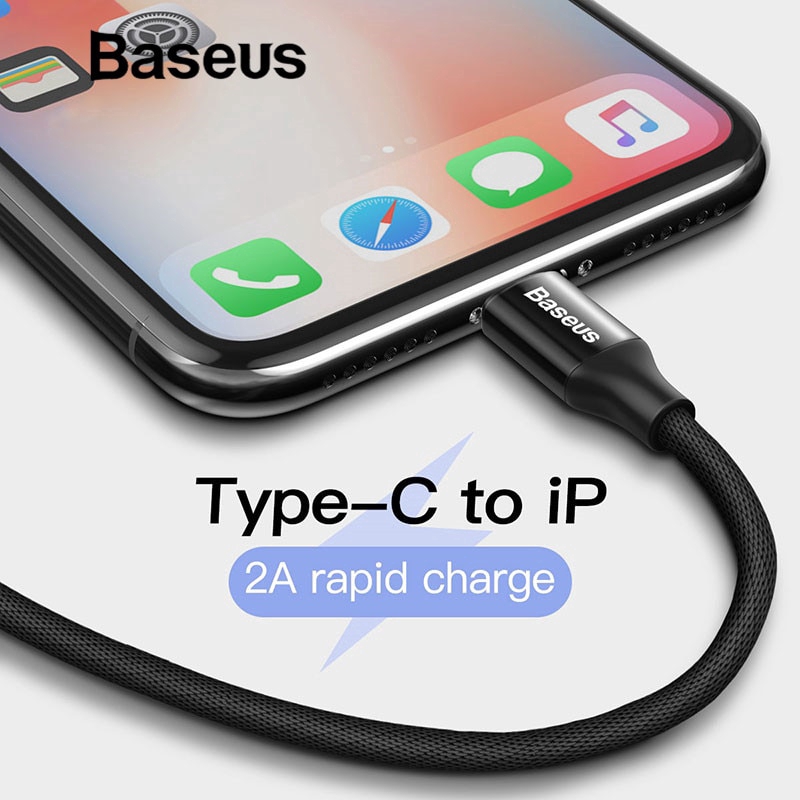 Dây cáp sạc USB Type C Lightning bằng dây bện dài 1m/2m tiện dụng cho iphone /máy tính bảng Apple