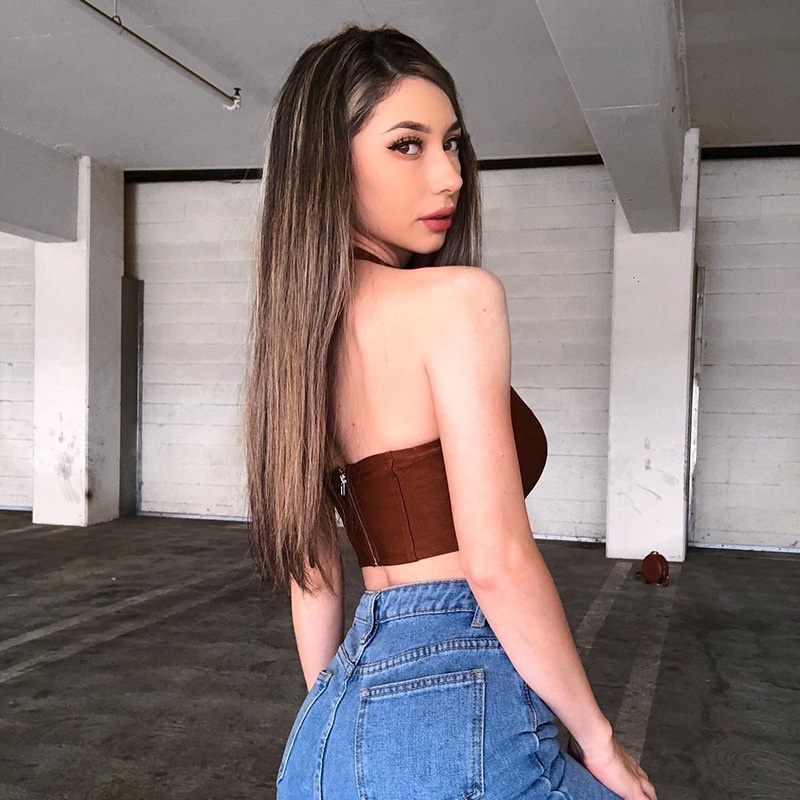 Áo Croptop Không Tay Màu Trơn Có Khóa Kéo Sau Lưng Cho Nữ | BigBuy360 - bigbuy360.vn