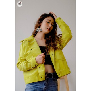 Áo khoác nhung neon thiết kế Traby