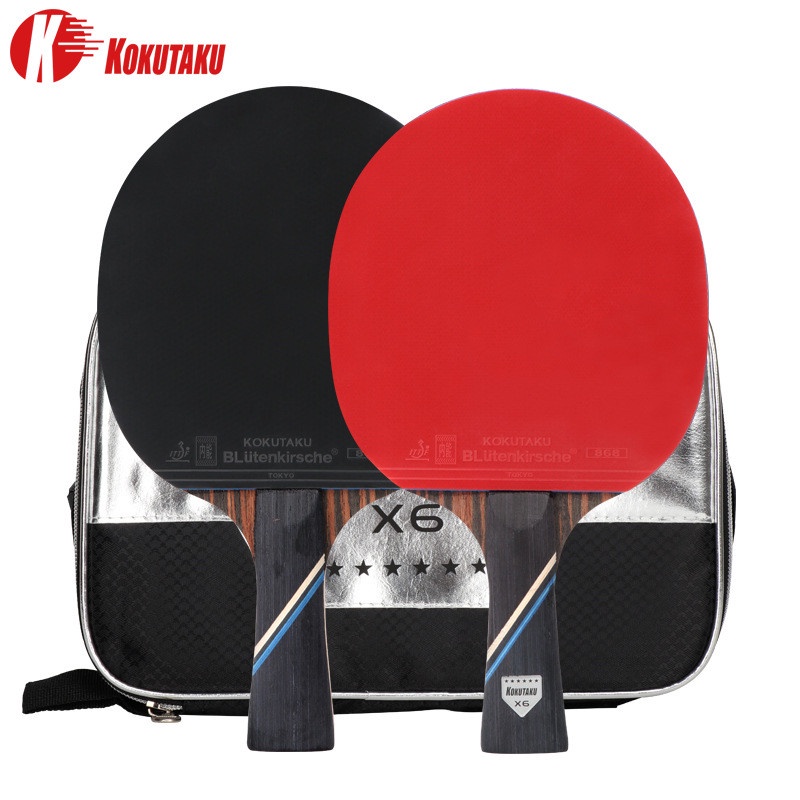 Bộ Vợt Đánh Bóng Bàn Kokutku 4/5/6 Star ITTF Ping Pong Bat Profes Bằng Cao Su 868