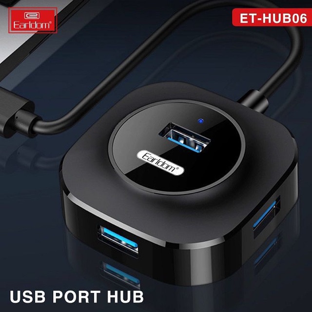 Ổ cắm USB Earldom HUB-06(hỗ trợ 4 cổng USB 2.0)BH 12 THÁNG