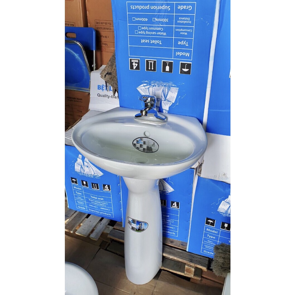 Bộ chân lavabo Thái Bình  vòi nóng lạnh đủ phụ kiện Kích thước:510mmx 43mmx 170mmi