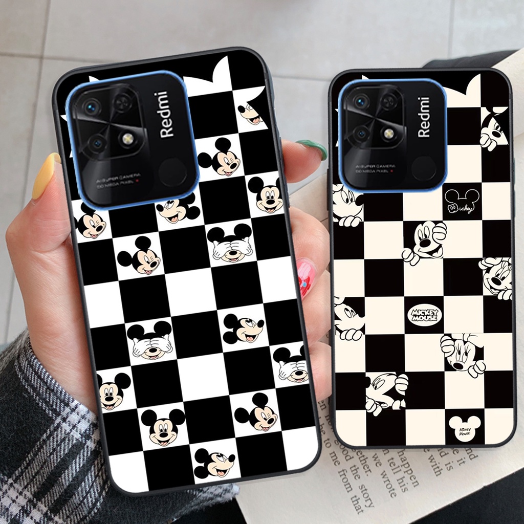 Ốp lưng Xiaomi Redmi 9C / Redmi 10c trái tim họa tiết caro, mikey họa tiết beabrick kaws cute