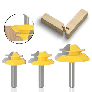 Bộ 3 Mũi Phay Router 45 Độ Thân 6.35mm Cho Chế Biến Gỗ