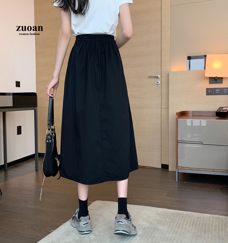 SUXI Chân Váy Chữ A Lưng Cao Nhiều Màu