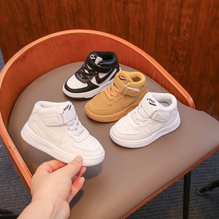 Giày thể thao cho bé, Giày cho bé cao cổ da mềm đế cao su chống trơn trượt bên trong có lót lông mềm M8778