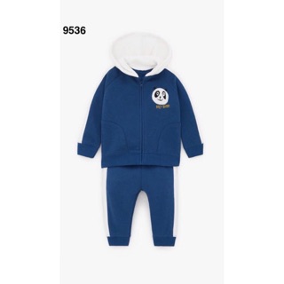 Bộ nỉ gấu xanh bé trai zara thu đông