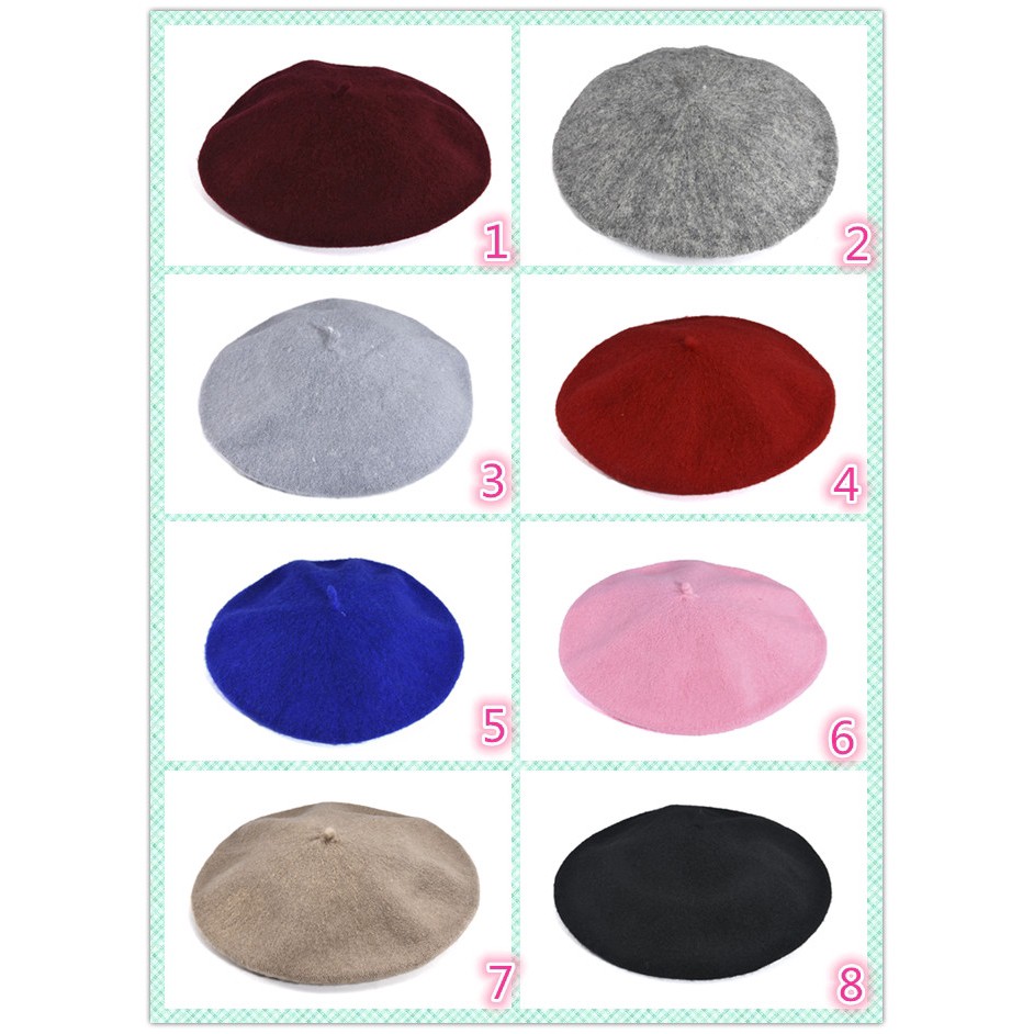 Mũ beret đơn giản phong cách Hàn Quốc cho nữ