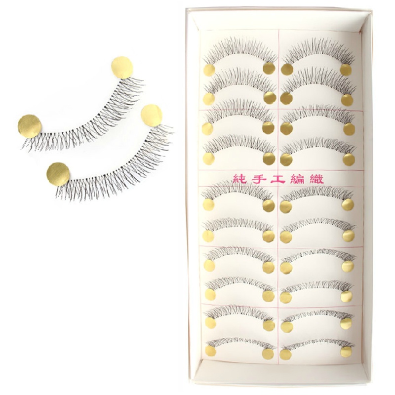 Set 10 Cặp Lông Mi Giả Handmade Dày Và Dài Mềm Mại Tự Nhiên