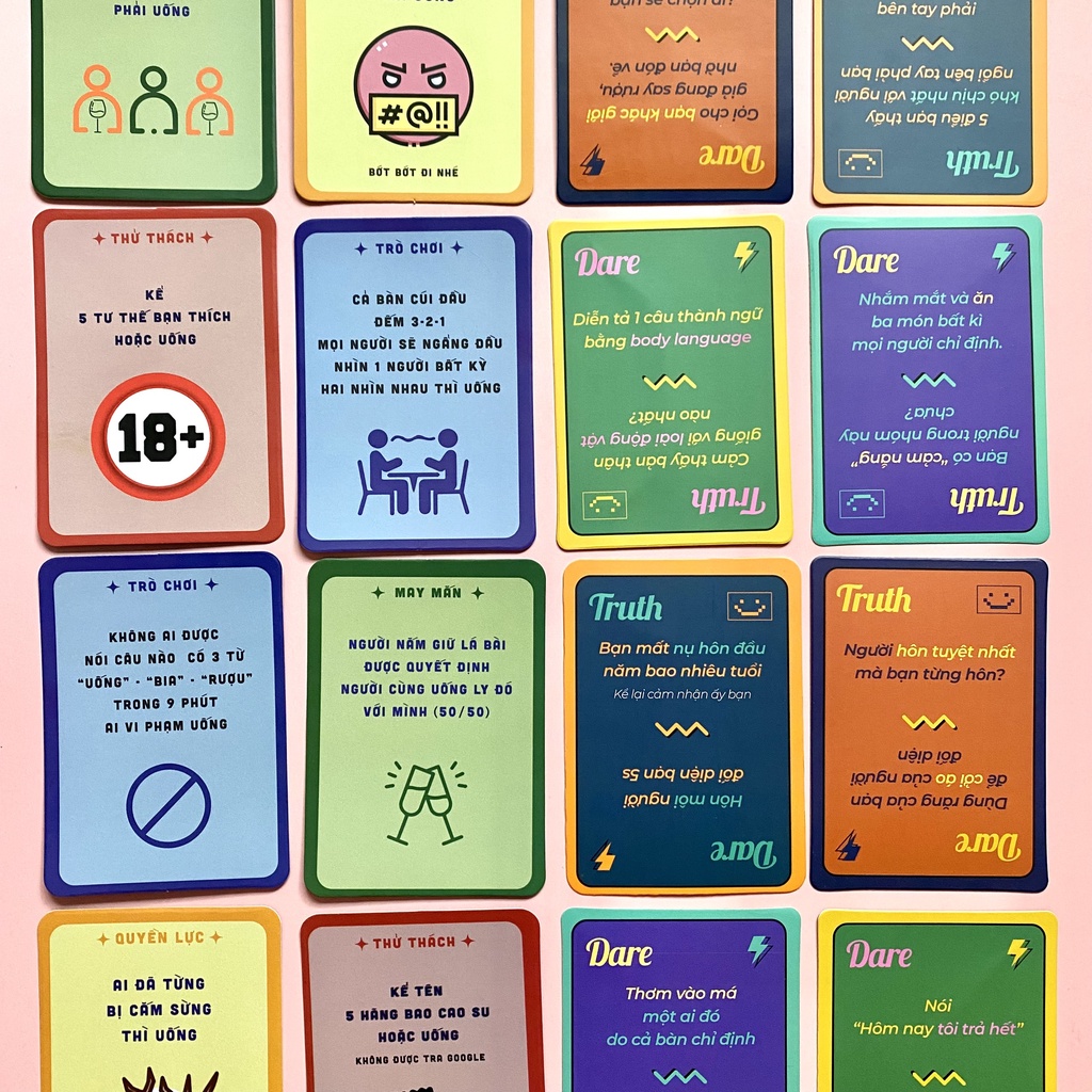 Bộ bài drinking game truth or dare thách hay thật và U Là Trời cho nhóm bạn liên hoạn Temo Toys
