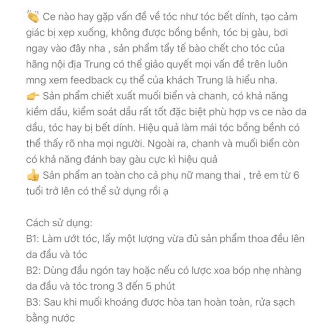 Muối biển tẩy tế bào chết cho tóc hàng nội địa trung DANA