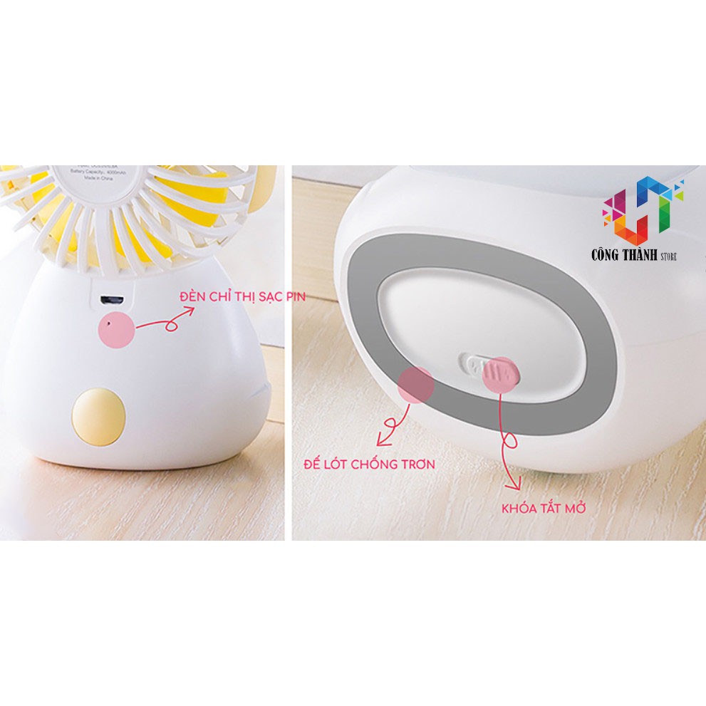 [Hàng Chính Hãng] Quạt mini cầm tay để bàn hình cún Jisulife F3 | BigBuy360 - bigbuy360.vn
