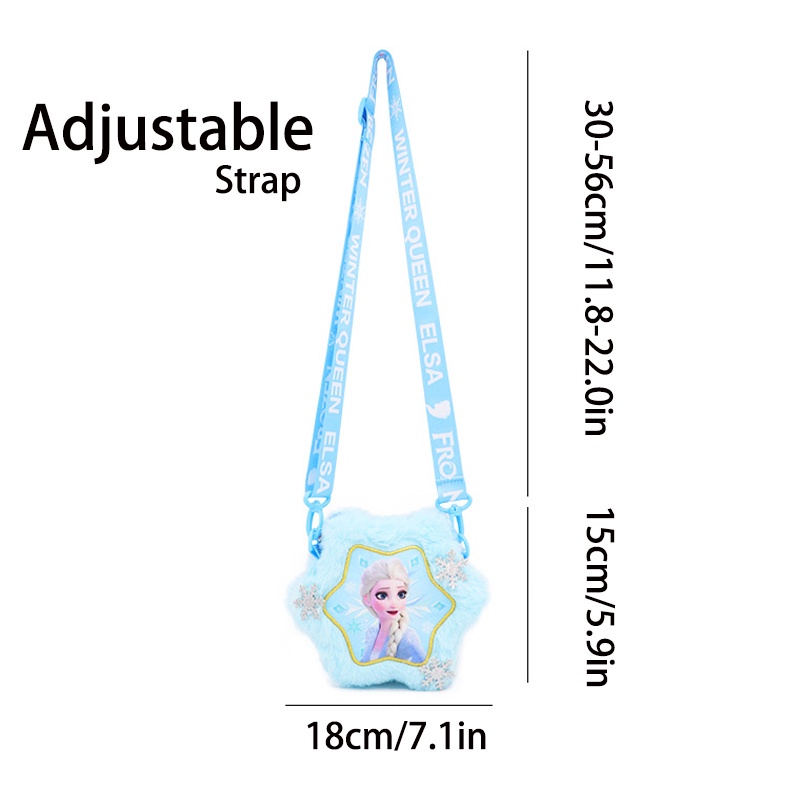 Frozen Children's Plush Crossbody Bag Girl Cute Sling Bag Rainbow Pony Elsa Shoulder Bag Kids Cartoon Princess Bag Gift