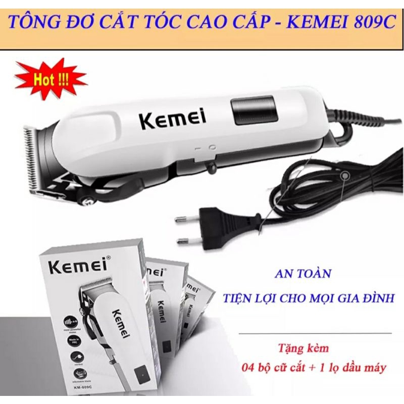 Tông Đơ Cắt Tóc Kemei KM 809 | Hớt Tóc Gia Đình.Trẻ Em | Chính Hãng | Pin Trâu