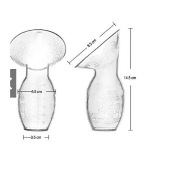 Phễu, Cốc hứng sữa silicon mềm (Chính Hãng), Hứng sữa rảnh tay kèm nắp và đế