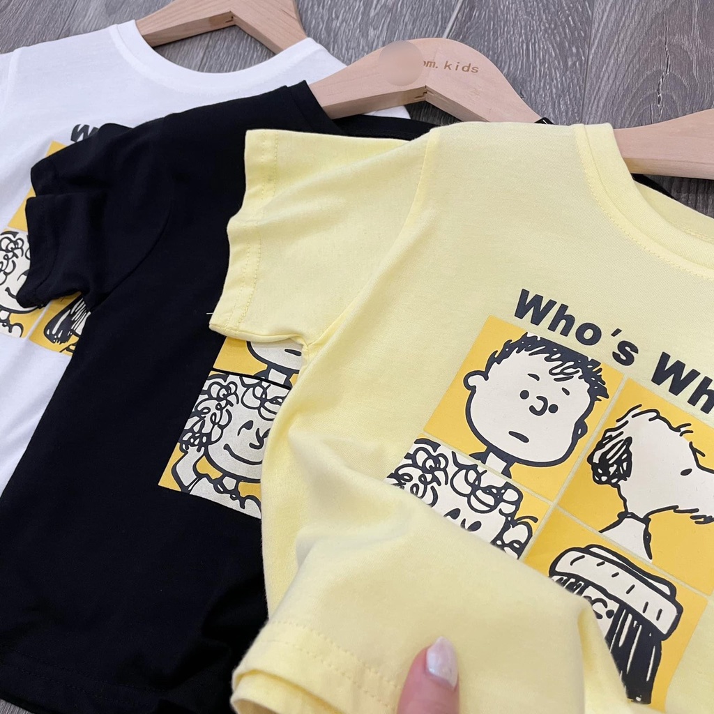 Bộ cotton WHO WHO quần kẻ bé trai