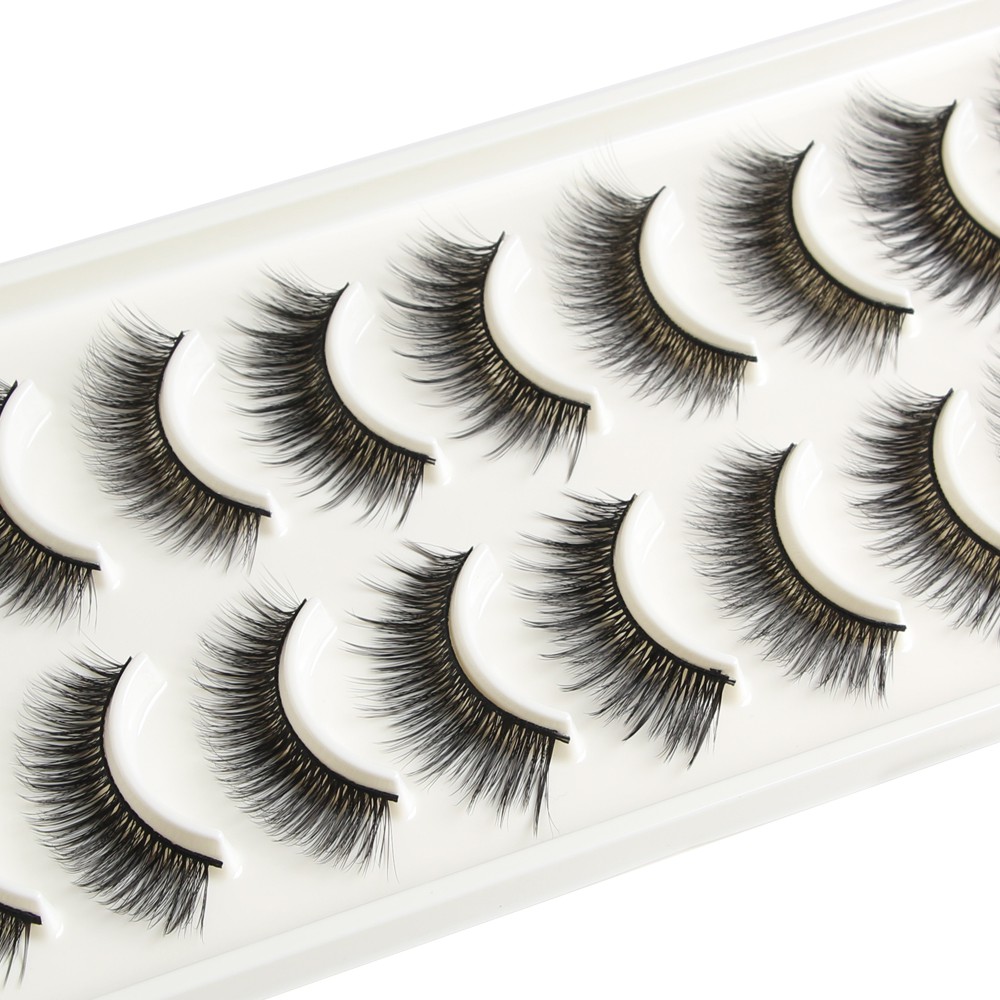 10 Cặp Lông Mi Giả/mi gia/Lông mi giả tự nhiên kiểu dáng có thể tái sử dụng lông mi mềm sợi tơi, MAGEFY có độ cong sẵn 10PCS  Fashion Eyelashes