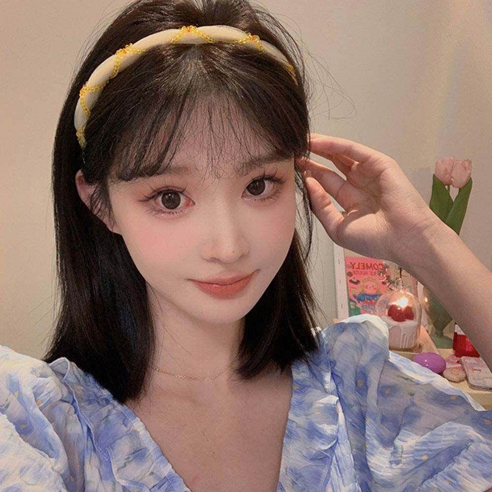Băng Đô Cài Tóc Đính Hạt Nhiều Màu Sắc Phong Cách Hàn Quốc Sang Trọng
