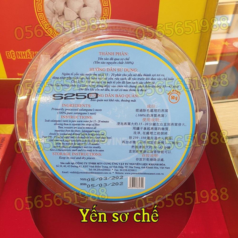 Yến sào Khánh Hòa Sanvinest nguyên tổ sơ chế 50 gram (tặng kèm hộp 3 gram bên trong)