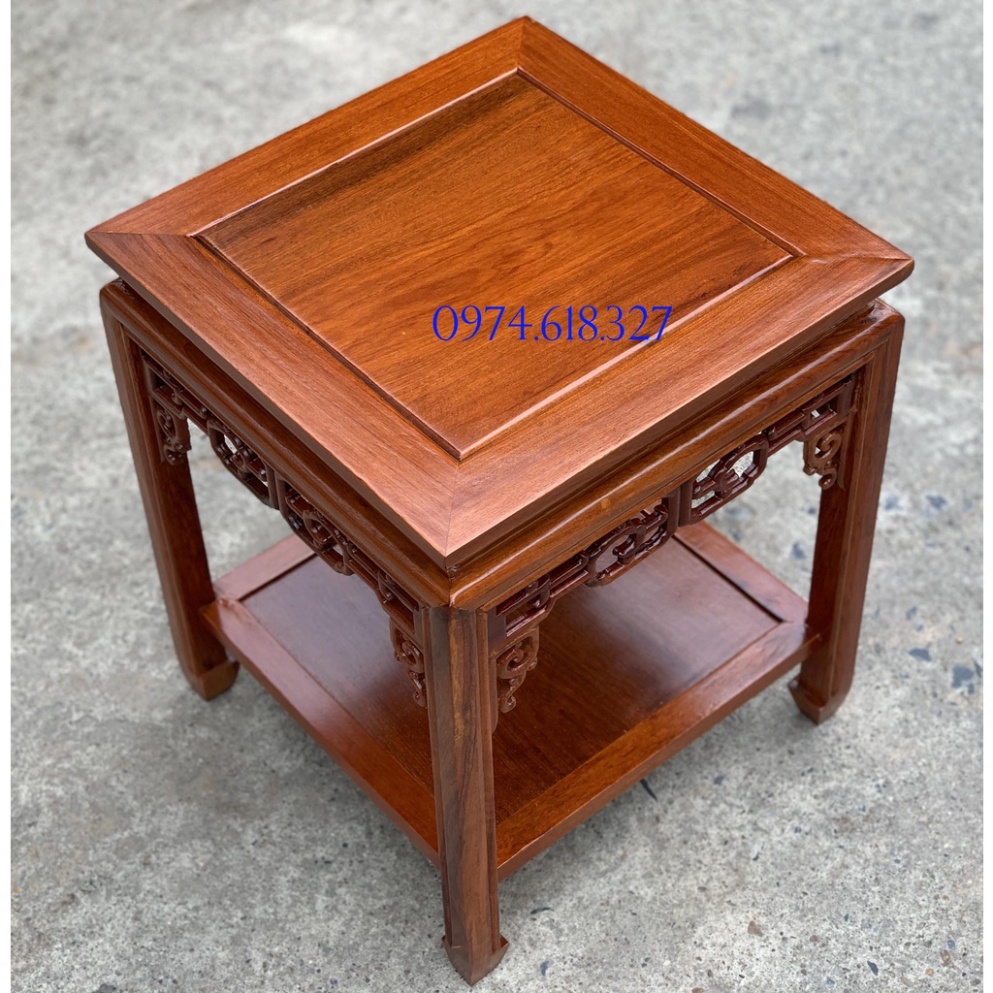 Đôn Vuông 40cm Cỡ Lớn Kê Phòng Khách Gỗ Hương