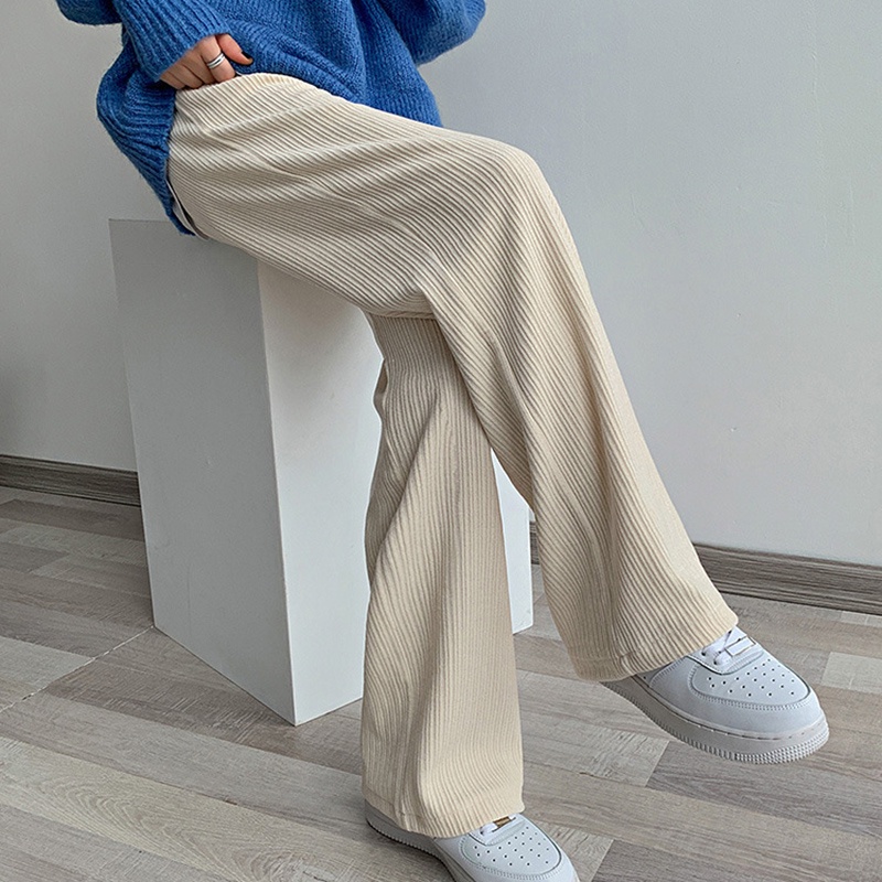 IELGY Quần Dài Lưng Cao Dáng Rộng Thời Trang Cho Nữ