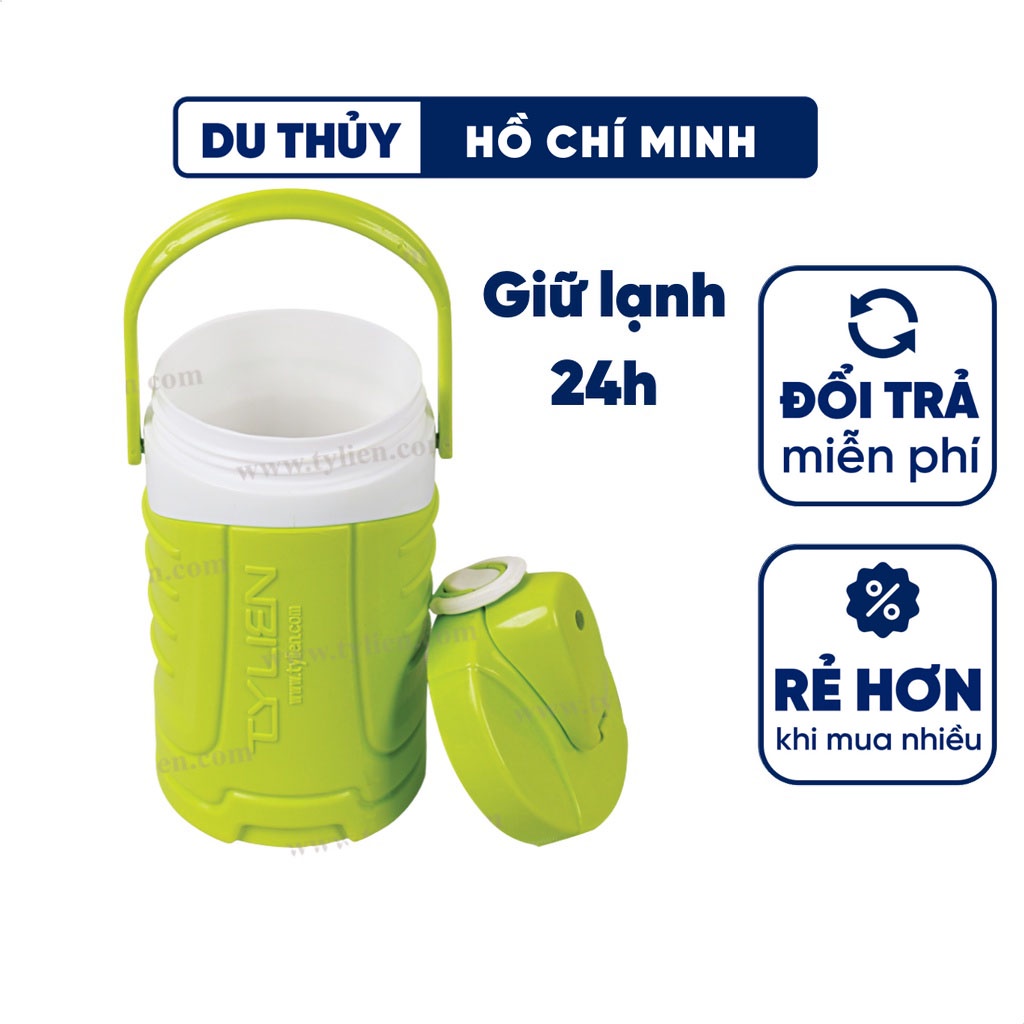 Bình đá giữ lạnh cao cấp 24h Rio 1L - 1.5L - 2L - 3L có quai xách tiện lợi, nhựa và pu chính phẩm an toàn Tý Liên