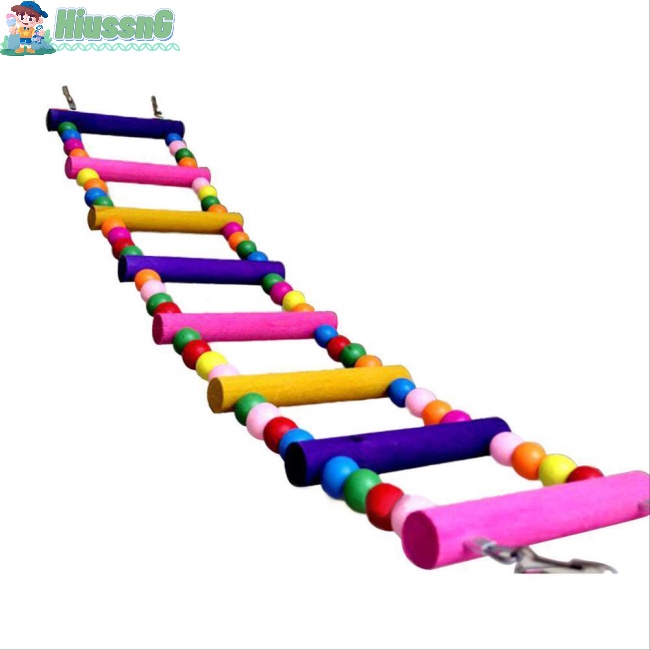 Thang Dây Đồ Chơi Bằng Gỗ Nhiều Màu Sắc Dành Cho Vẹt