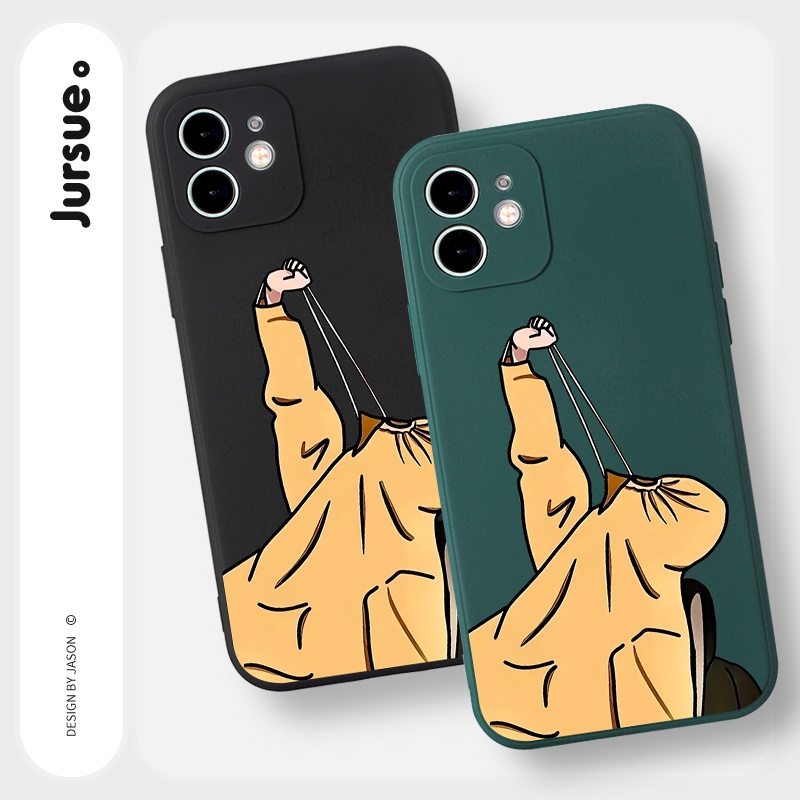 Ốp lưng JURSUE hoạt hình dễ thương đẹp độc lạ cho iPhone 13 12 11 Pro Max SE 2020 X XR XS 8 7 ip 6S 6 Plus Y2024