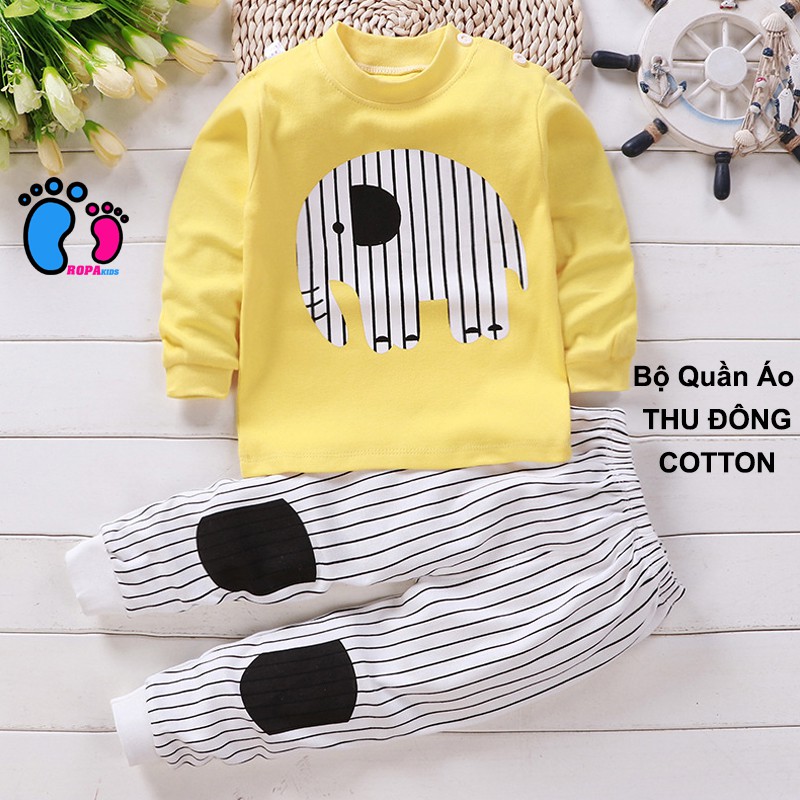 Set quần áo bé trai, bé gái hình thú ngộ nghĩnh đáng yêu, Bộ đồ cho bé chất liệu Cotton hàng Quảng Châu cao cấp BT05