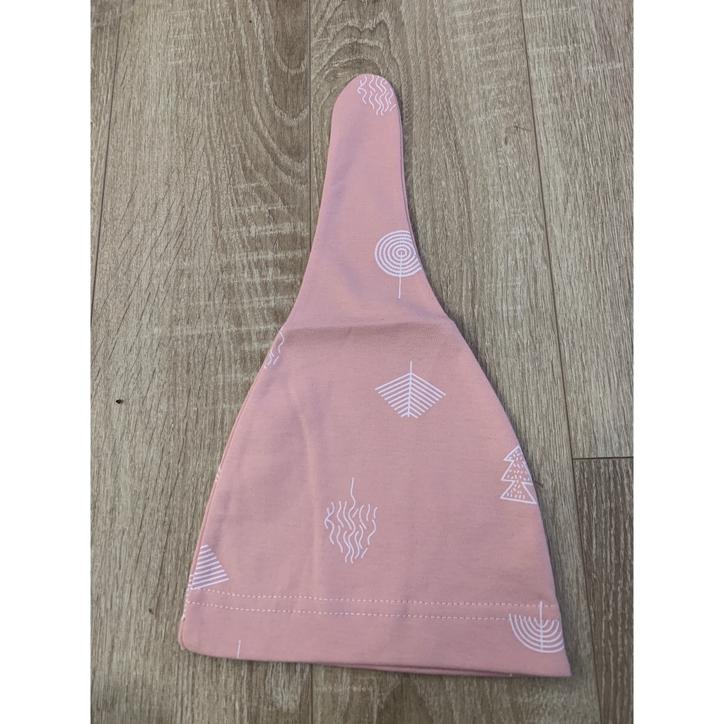 Mũ cotton 1 chỏm cho bé sơ sinh 6 tháng ấm áp